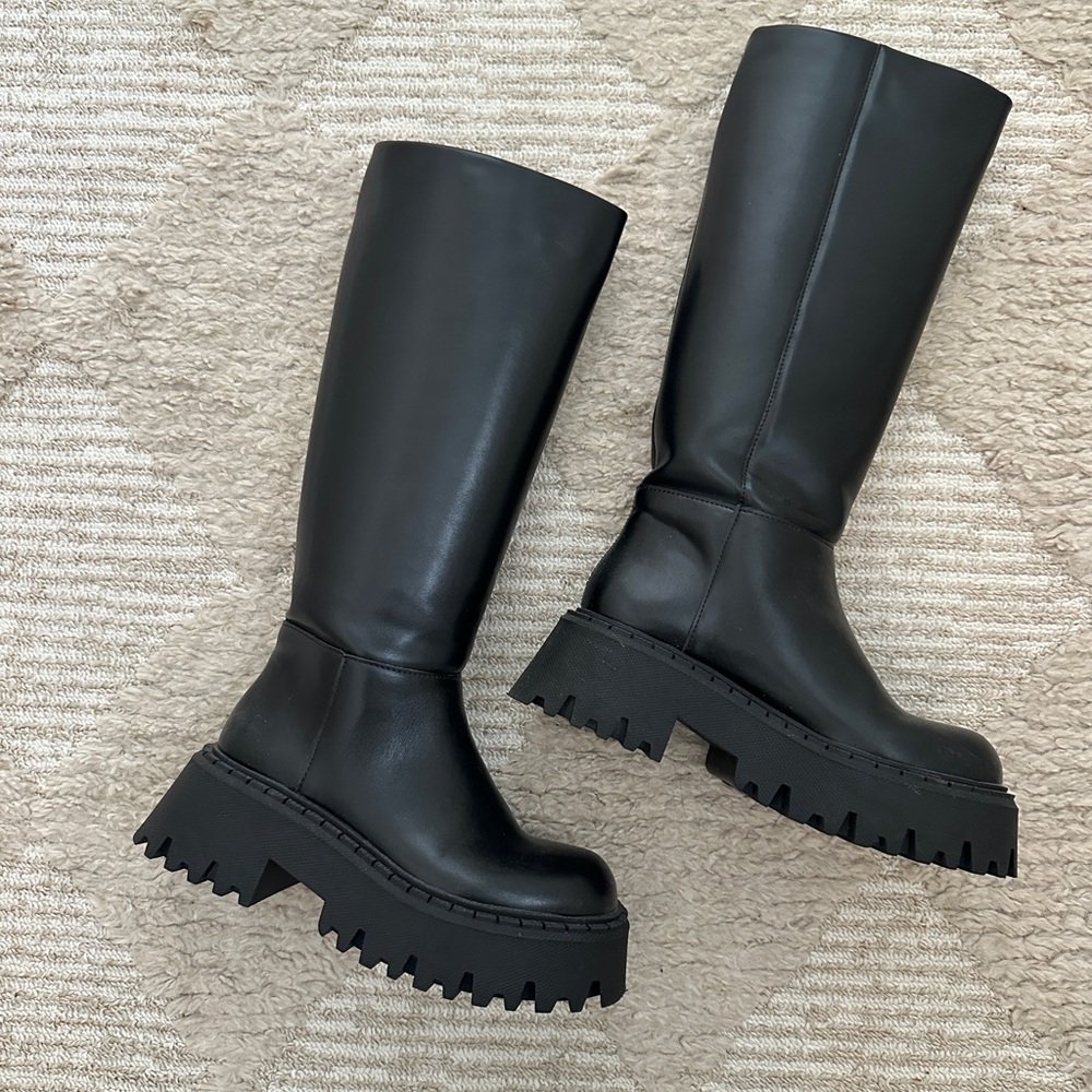 Black Lug Platform Boots